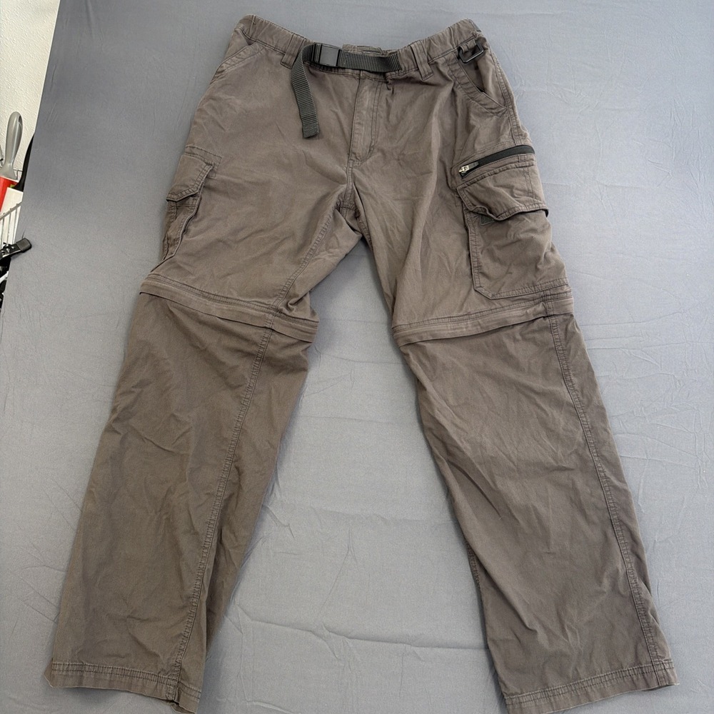 BC Clothing Convertible Cargo Pants Mens XLarge 32 Gray Zip Off Hiking Outdoors